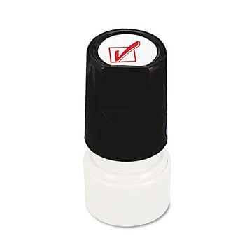 Universal® Round Message Stamp, Check Mark, Pre-inked-re-inkable, Red freeshipping - TVN Wholesale